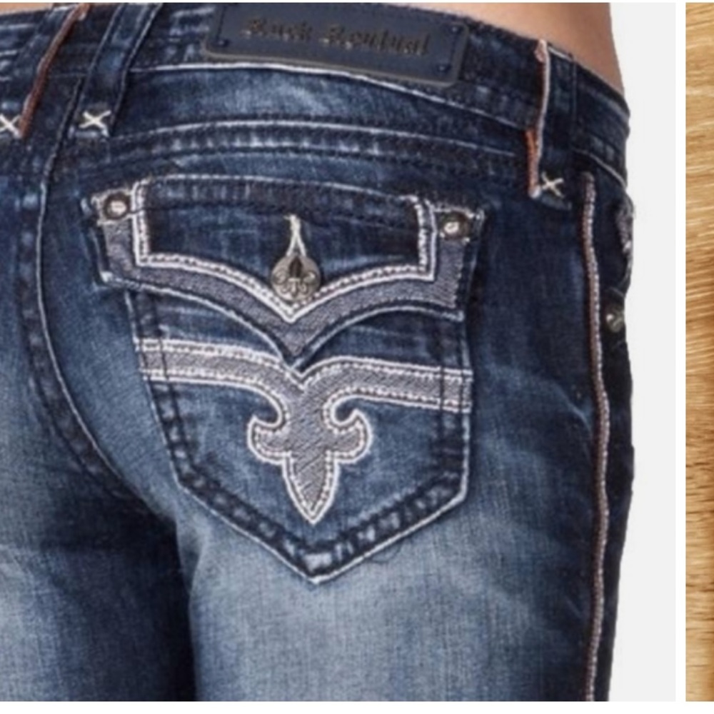 Rock Revival Women's Dark Wash Flare Jeans with Embroidered Back Pockets